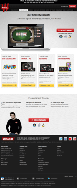Capture d'écran du site web de Wina