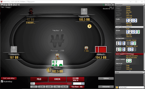 Test de Winamax poker.
