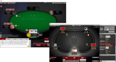 Tournoi de poker en ligne entre amis.