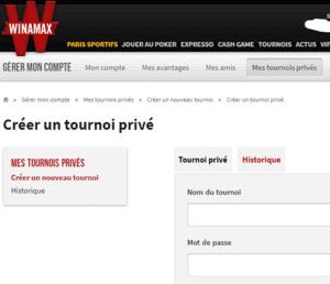 Tournois privés Winamax.