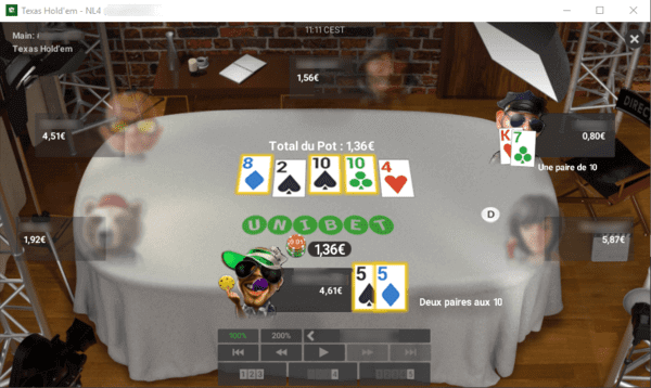 Nouveau logiciel Unibet (le replayer).