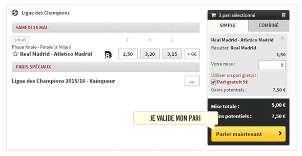 Voici comment utiliser un pari gratuit de 5 euros.