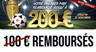 Winamax : 200 € remboursés.