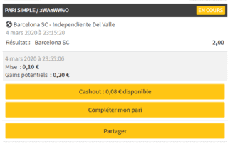Winamax : avec le cashout, on peut se faire rembourser tout ou partie d'un pari, sans l'annuler.