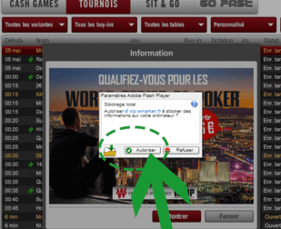 Winamax client dans une navigateur web.