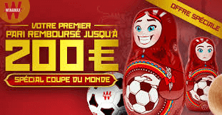 Winamax, pendant la Coupe du monde rembourse jusqu'à 200 euros.