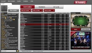 Lobby de la salle de poker online