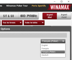 Sur Winamax, tout est en français. Du coup, en France, c'est plus facile. 