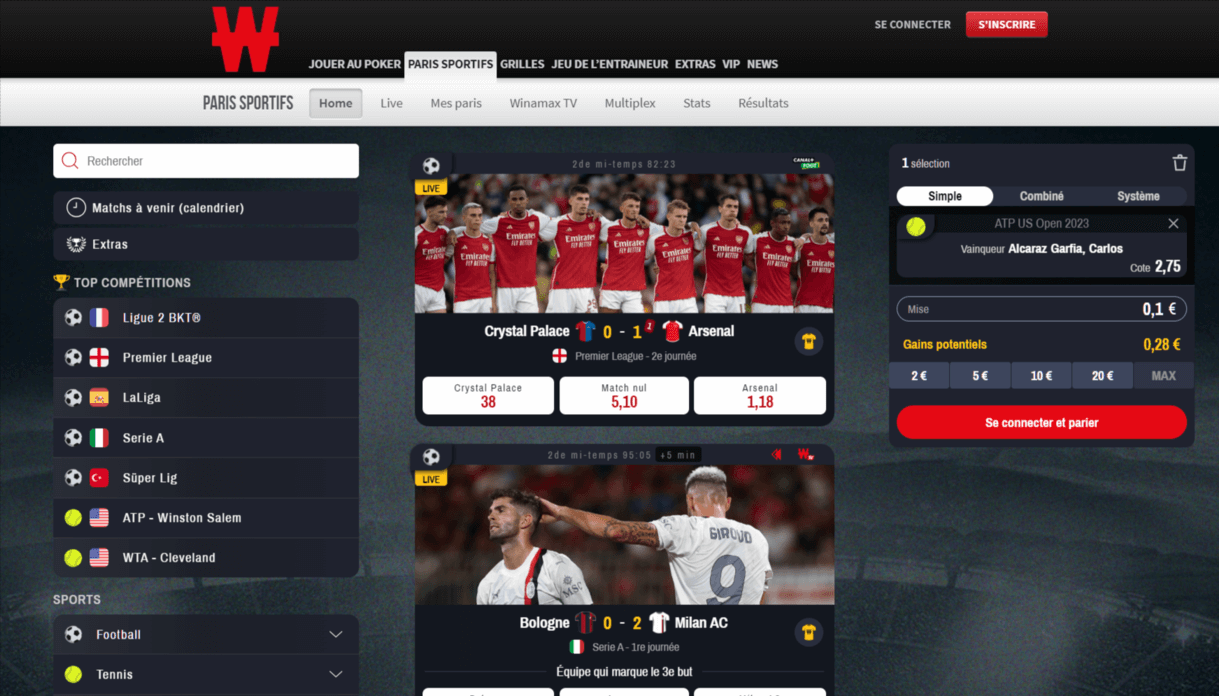 Winamax paris sportifs.