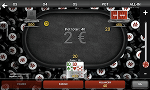 Table de jeux winamax sur Android