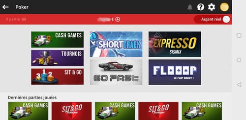 Winamax poker sur Android.