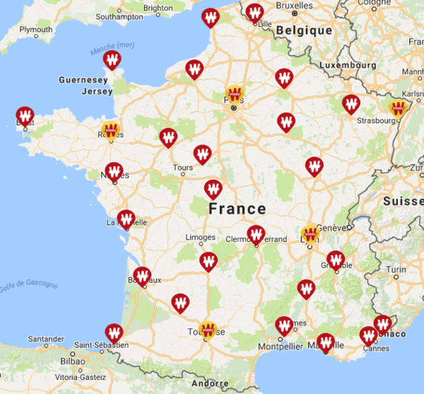 Les villes d'organisation du WiPT 2017 2018